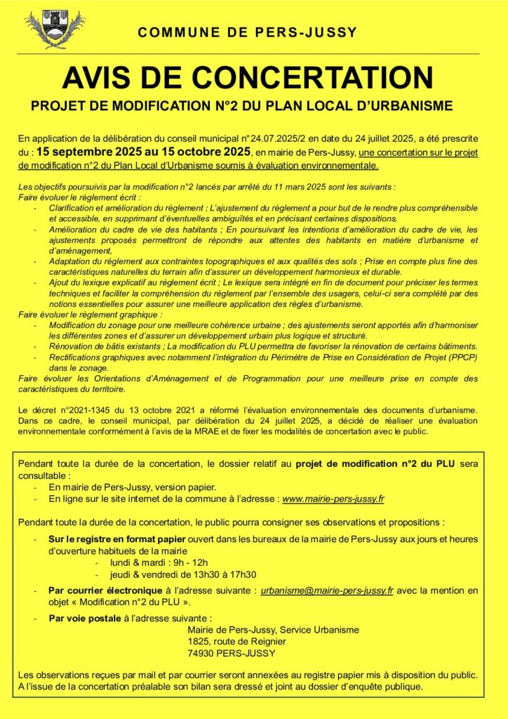 Concertation PLU