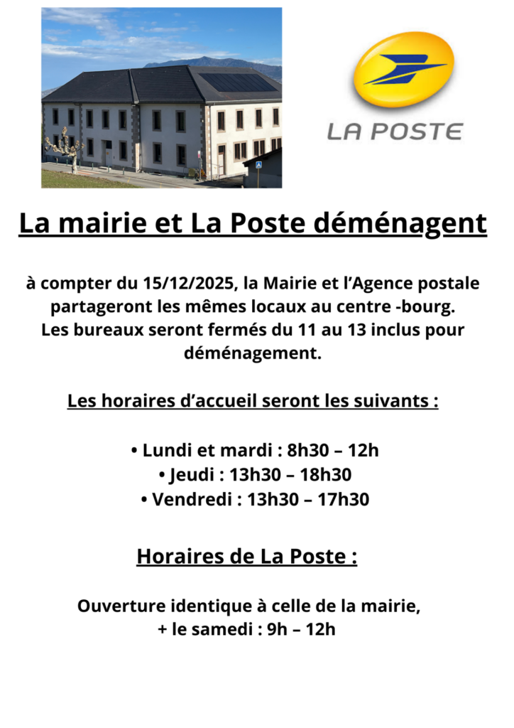La Mairie et la Poste déménagent