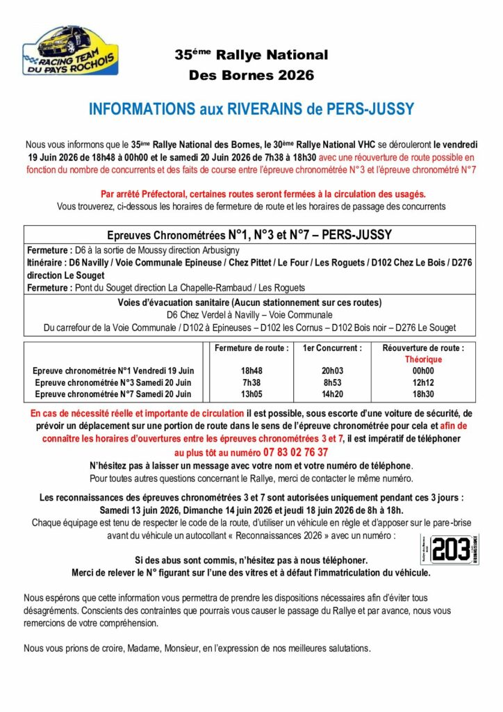 Rallye des Bornes