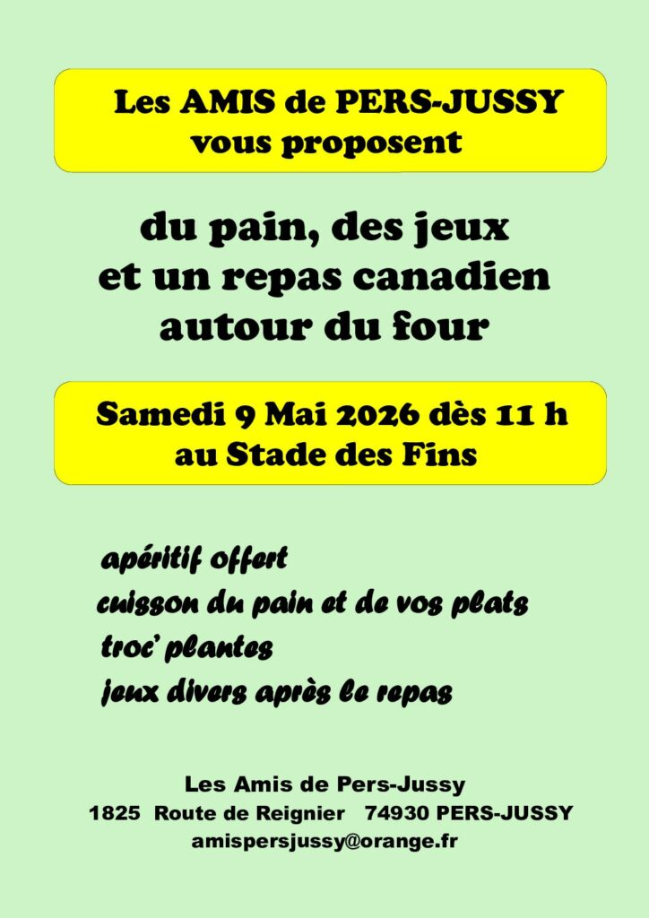 Les AMIS de Pers-Jussy vous proposent...