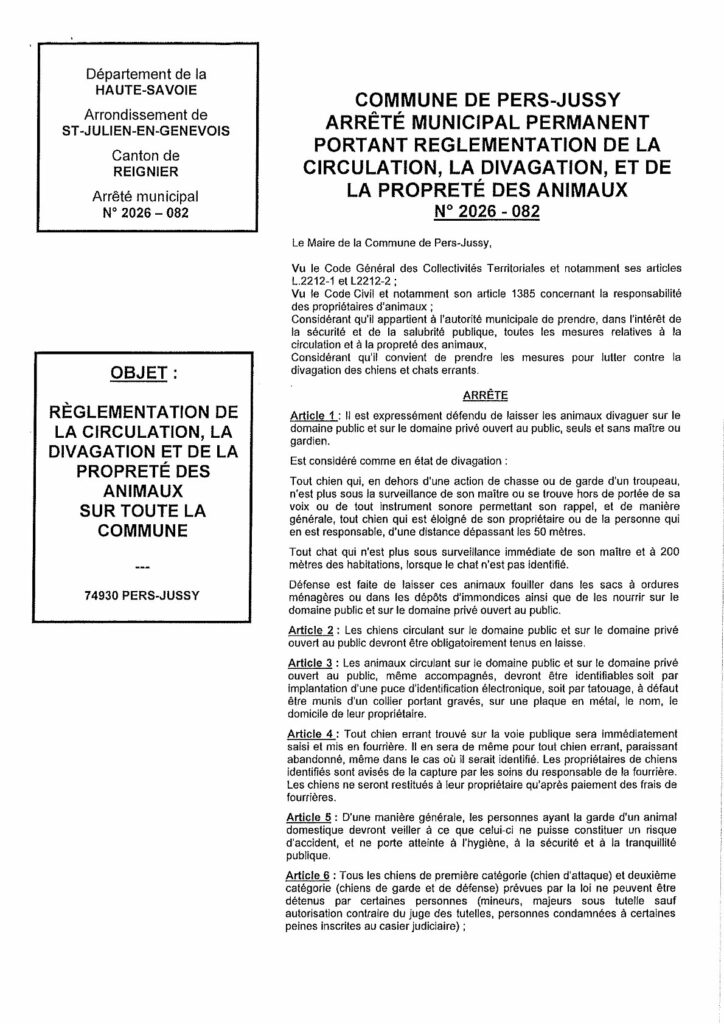 Arrêté municipaux